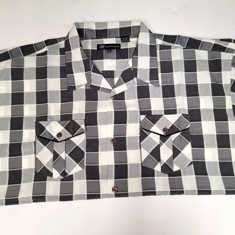 Grey Checkered Button Down Shirt - image 4